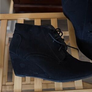 Charlotte Russe Black Wedge Booties